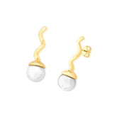 BRINCO TORCIDO PÉROLAS DOURADO